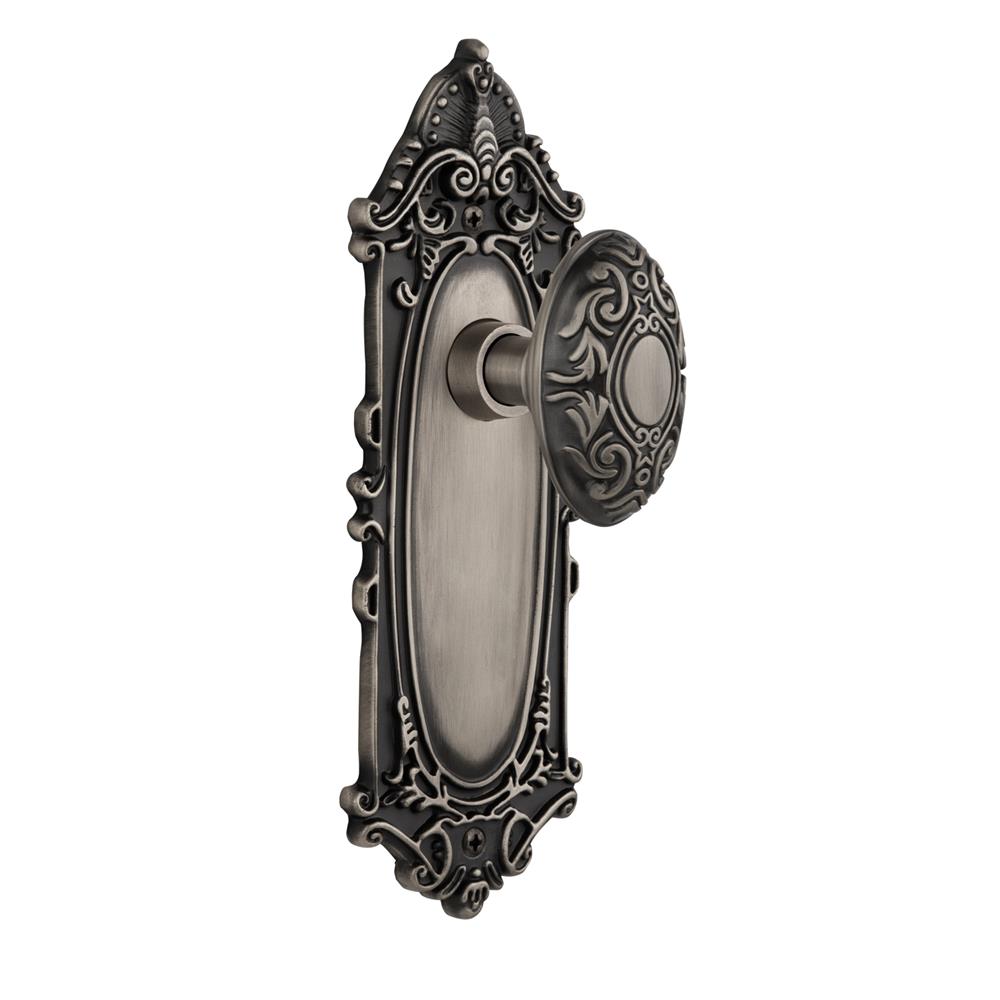 Nostalgic Warehouse VICVIC Double Dummy Victorian Plate with Victorian Knob in Antique Pewter